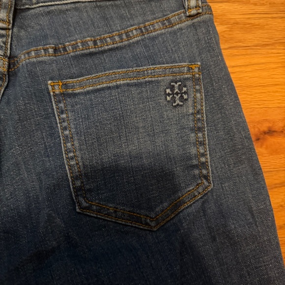 Tory Burch Blue Denim Jeans Fringe Bottom - Picture 6 of 6